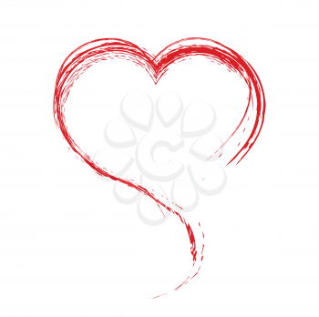 Heart. Painted with a brush. Design element.