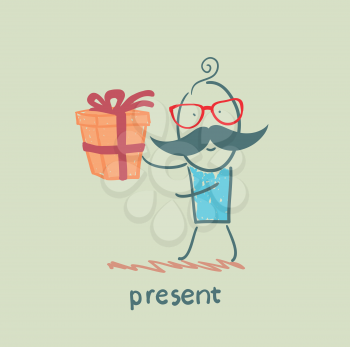 man with gift