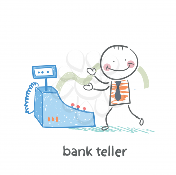 bank teller with the apparatus