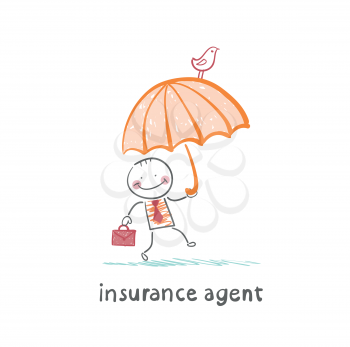 insurance agent insurance agent with umbrella