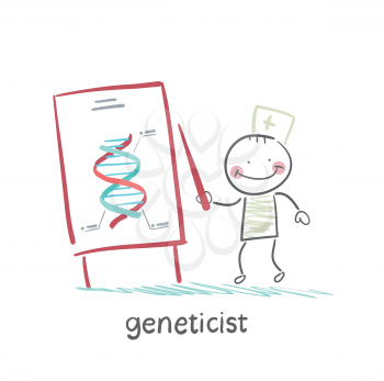 geneticist tells a presentation about the genes
