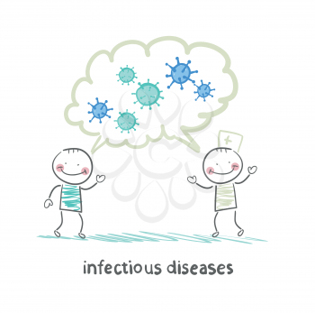 infectious diseases specialist says with a patient about infection