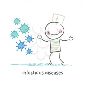 infectious diseases stands next to infection