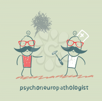 psychoneuropathologist  stands next to a distraught patient