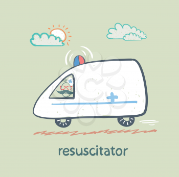 resuscitator rides in the ambulance
