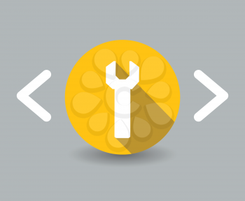 flat design wrench icon