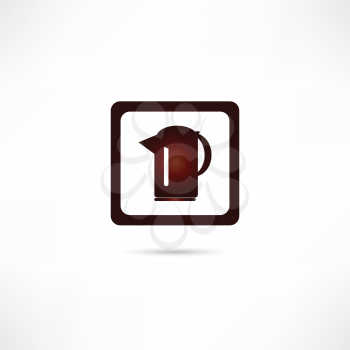 Royalty Free Clipart Image of a Coffee Pot Icon