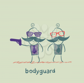 bodyguard protects gun