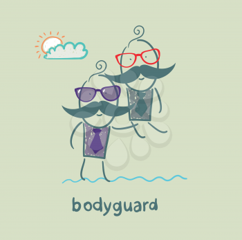 Bodyguard carries a businessman