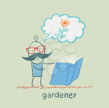 gardener reading about colors