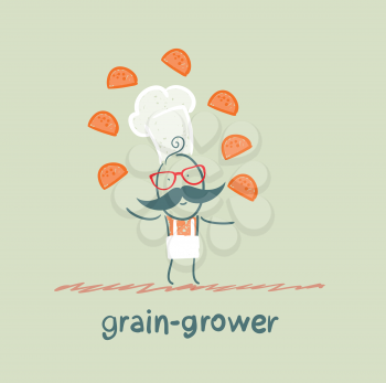 grain grower juggles bread