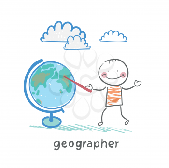geographer shows on the globe