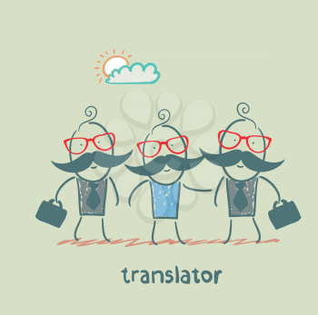 translator helps foreign businessmen