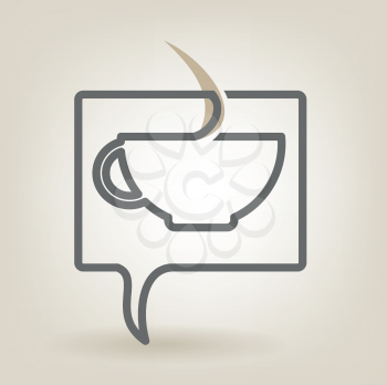 Speech bubble with coffee