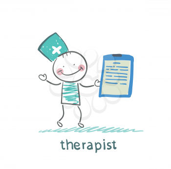 therapist holding folder in hand