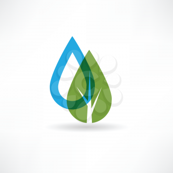 drop on eco tree abstraction icon