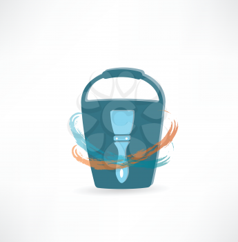 bucket with brush icon