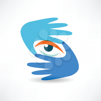 Eye hand abstraction icon