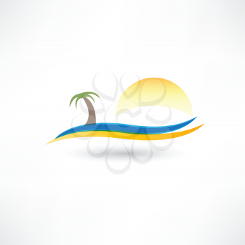 relaxing on the beach abstraction icon