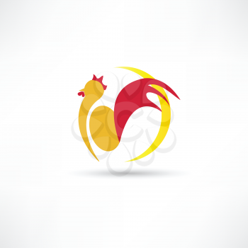 rooster wakes up in the morning icon