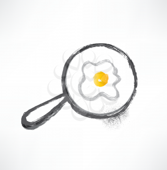 pan with fried eggs icon