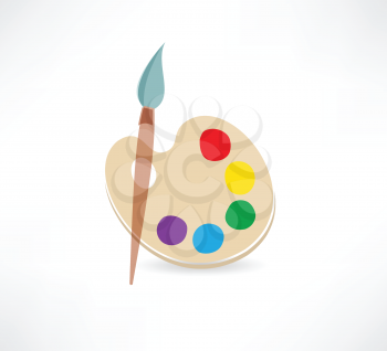 Palette and paint brushes icon
