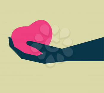 heart on hand icon