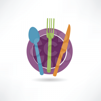 colorful elements on the plate icon