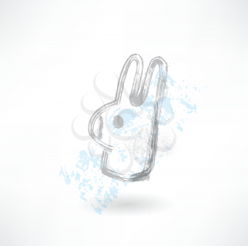 head rabbit grunge icon