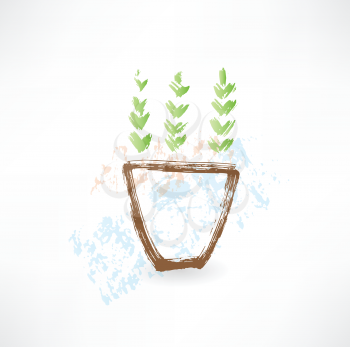 potted plant grunge icon