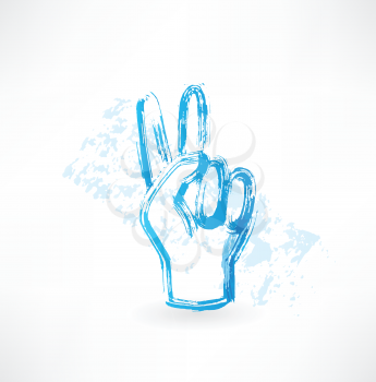 victory fingers grunge icon