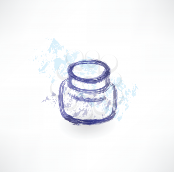 Ink jar grunge icon