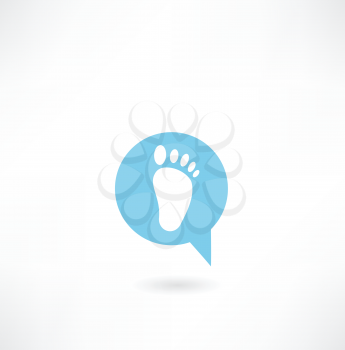 message with a human footprint icon