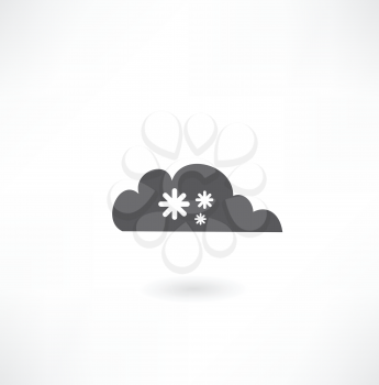 cloud with snowflakes icon