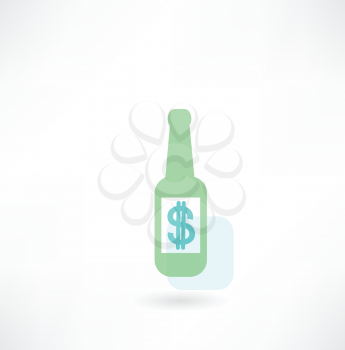bottle with dollar icon