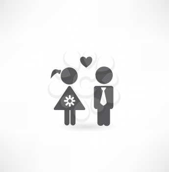 boy and girl in love icon