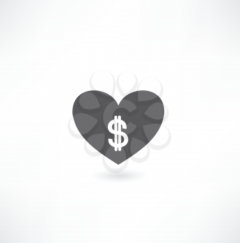 heart with money icon