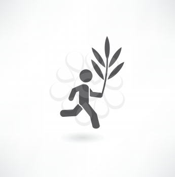 man running with leaf icon