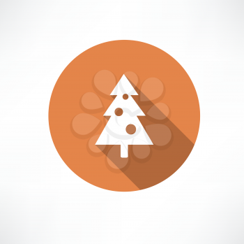 Christmas tree with toys icon
