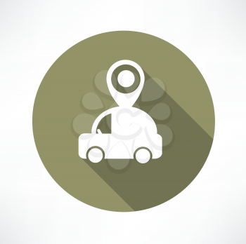 Map pointer with car icon