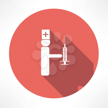 Doctor with syringe icon