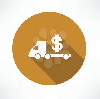 car truck with money icon