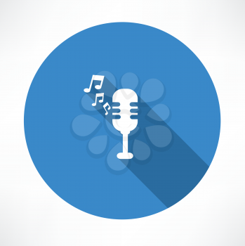 Microphone and melody icon 