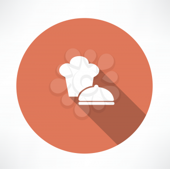 Chef hat and saucepan icon