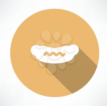 Sausage with mustard icon