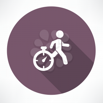 man running out of time icon