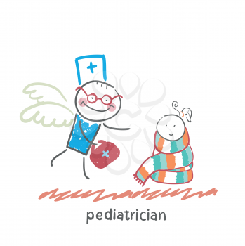 pediatrician flies to a sick child