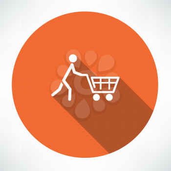 man with trolley icon