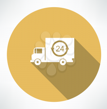 a truck delivery 24h icon