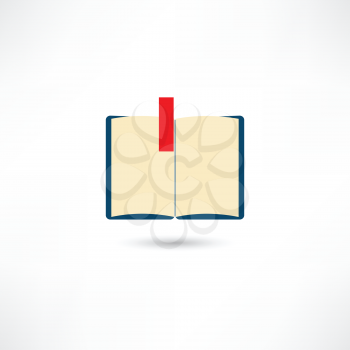 Open book with a bookmark